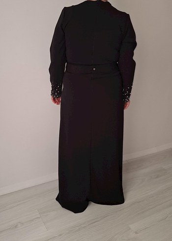 Siyah taşlı tesettür abiye 38 beden - Görsel 3