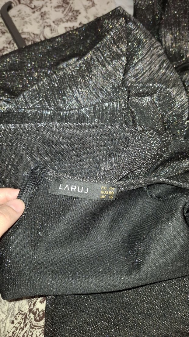 Parlak Gri Uzun Kadın Abiye Elbise - Görsel 5