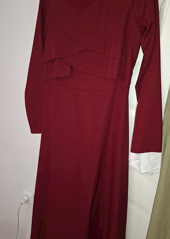 Bordo tesettür abiye 38 beden - Görsel 4