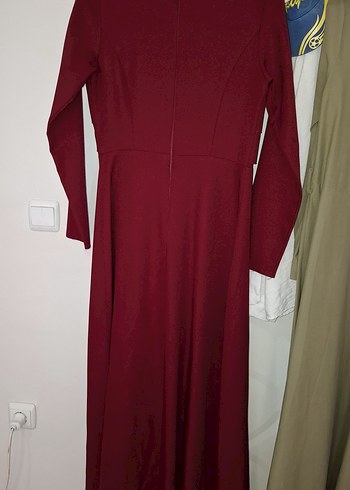 Bordo tesettür abiye 38 beden - Görsel 3