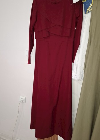 Bordo tesettür abiye 38 beden - Görsel 5