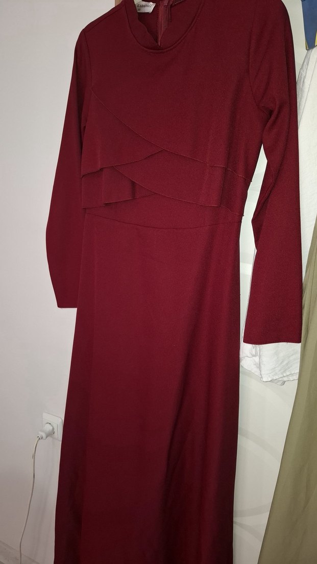 Bordo tesettür abiye 38 beden - Görsel 4