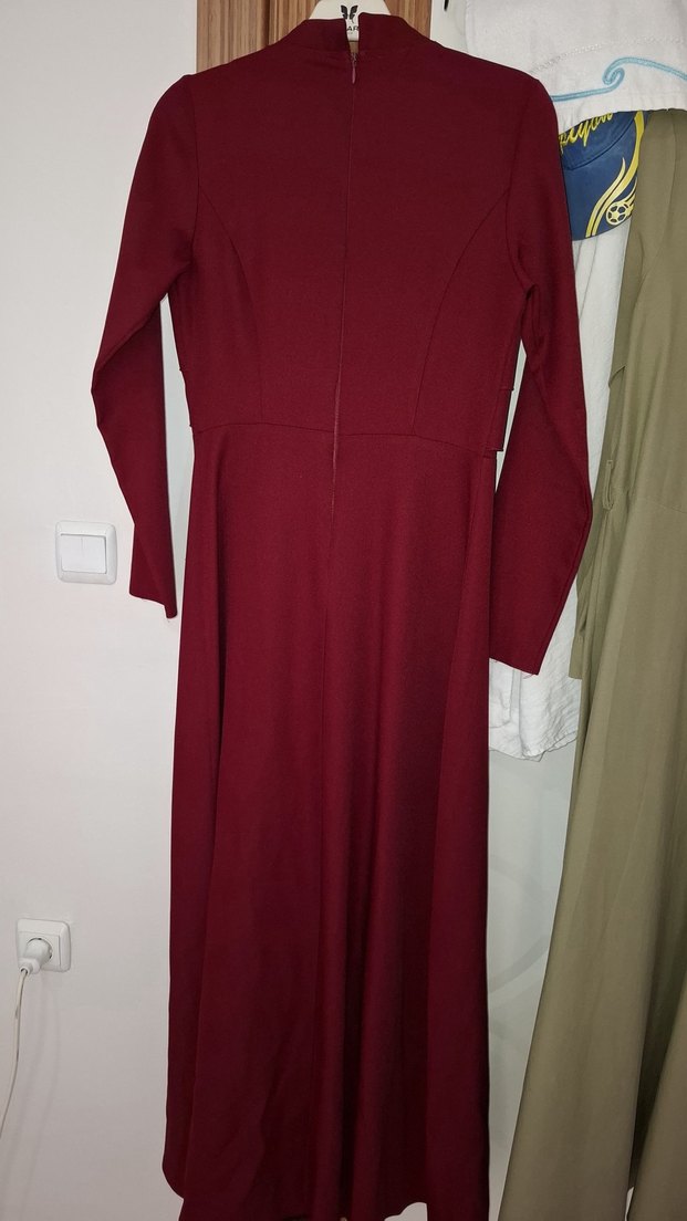 Bordo tesettür abiye 38 beden - Görsel 3