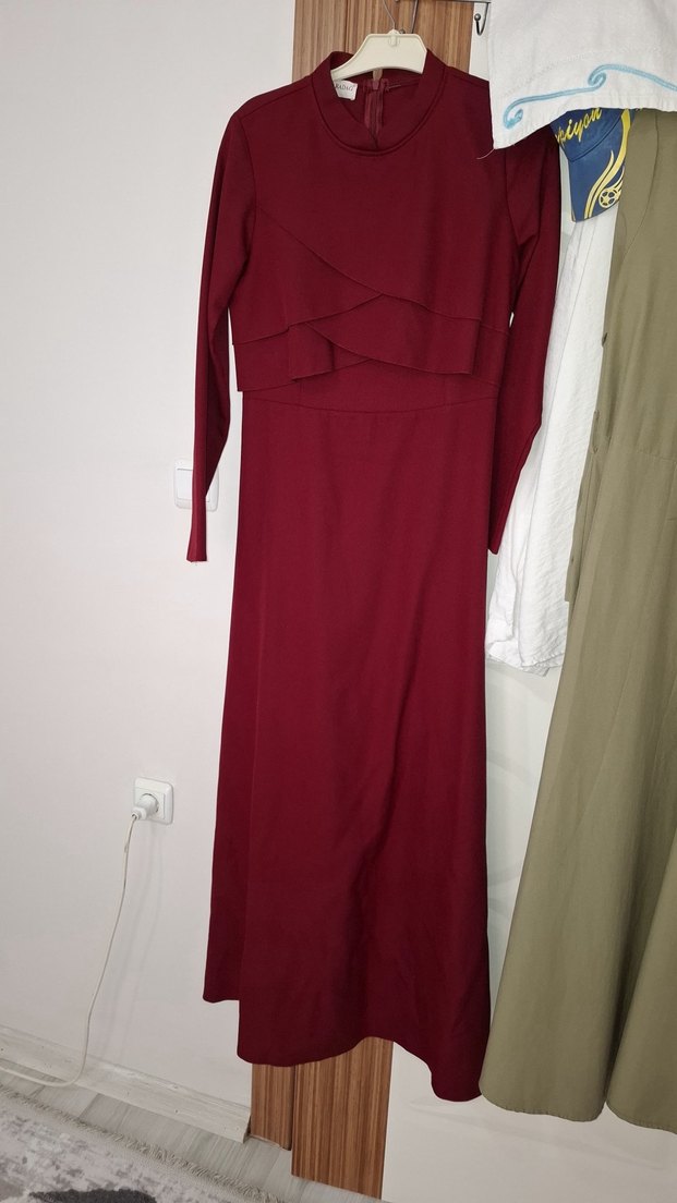 Bordo tesettür abiye 38 beden - Görsel 5