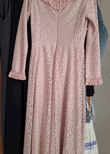 Toz pembe tesettür abiye 38 beden - Görsel 2