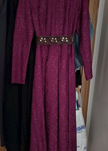 Bordo Vintage Gotik Kadın Uzun Elbise - Görsel 4