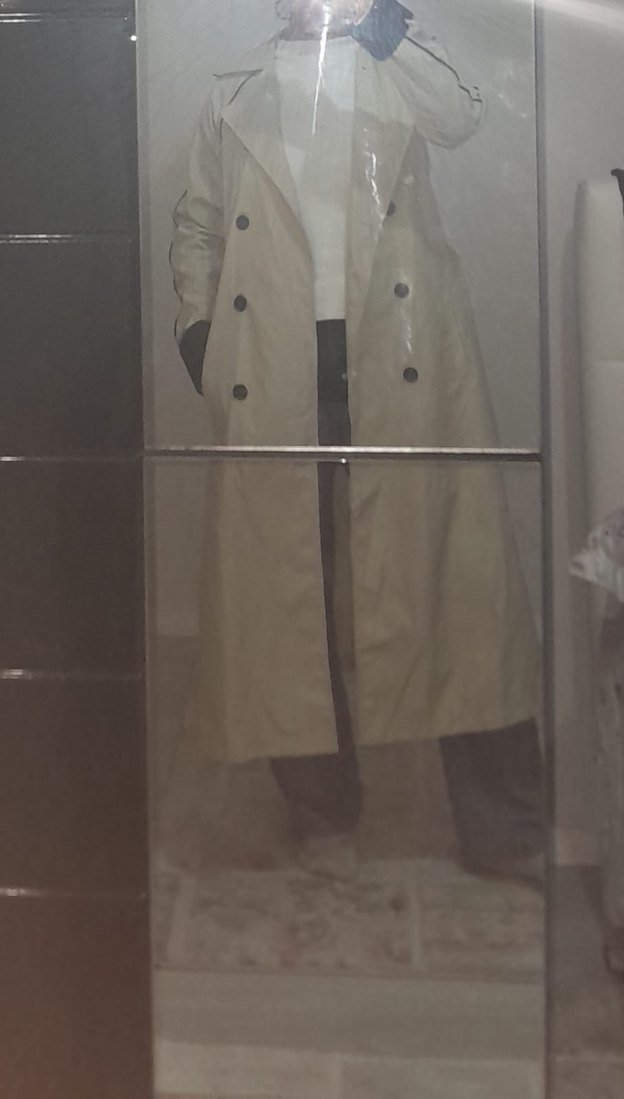 Bej Midi Deri Kadın Trençkot - Görsel 2