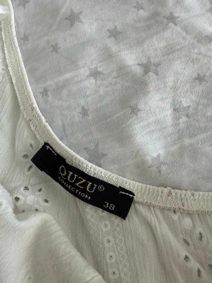 Nakışlı Beyaz Uzun Bohem Elbise - Görsel 5