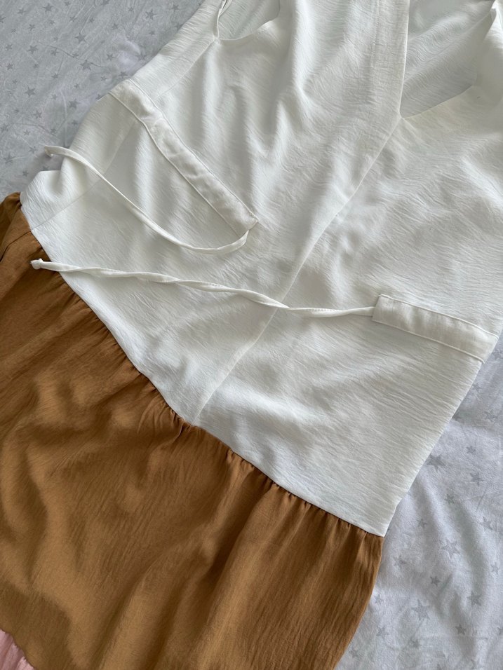 Drapeli, Çok Renkli Uzun Hamile Eteği - Görsel 4