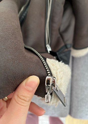 LCW Kürklü Kahverengi Süet Kısa Kış Ceketi - Görsel 5