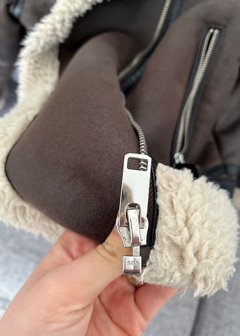 LCW Kürklü Kahverengi Süet Kısa Kış Ceketi - Görsel 6