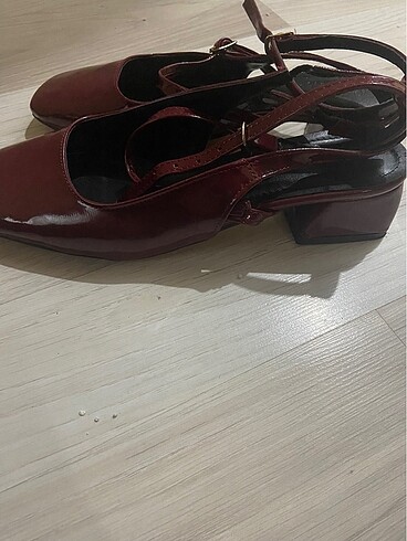 Mary Jane Bordo Rugan Ayakkabı - Görsel 5
