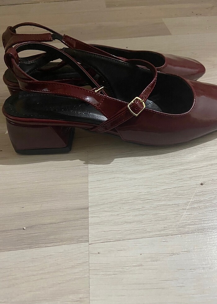 Mary Jane Bordo Rugan Ayakkabı - Görsel 3