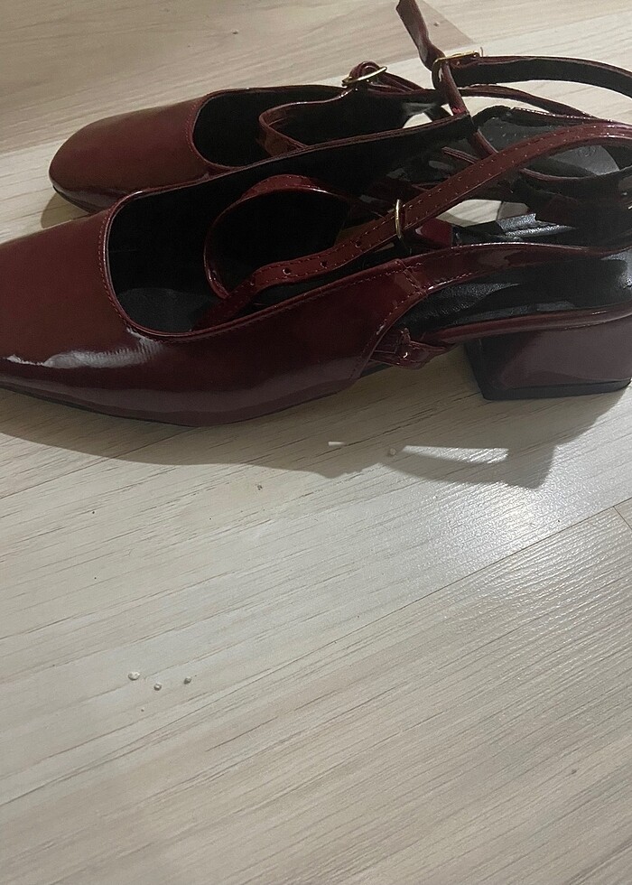 Mary Jane Bordo Rugan Ayakkabı - Görsel 5