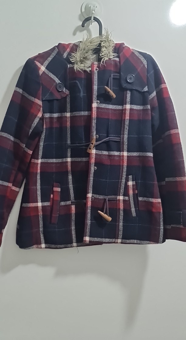 Bordo Ekoseli Erkek Kaban - Görsel 2