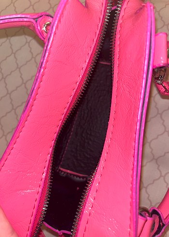 Bershka Fermuarlı Pembe Deri Kadın Çanta