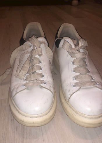 Beyaz Bağcıklı Kadın Spor Ayakkabı - Görsel 6