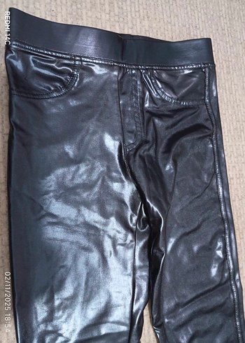 Kız çocuk mavi parlak tayt - Görsel 4