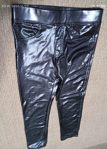 Kız çocuk mavi parlak tayt - Görsel 2