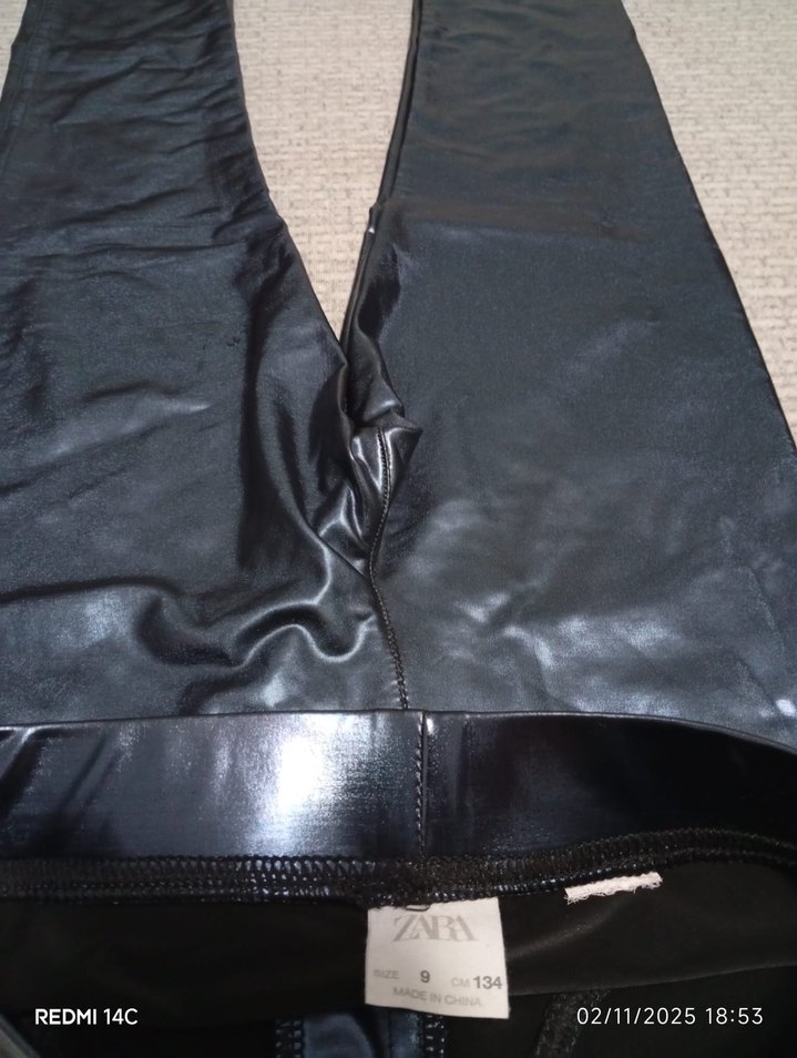 Kız çocuk mavi parlak tayt - Görsel 3