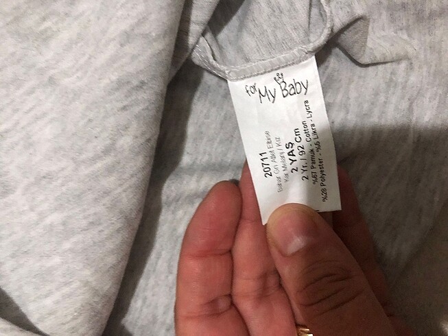 24-36 Ay Beden gri Renk Kız bebek elbise