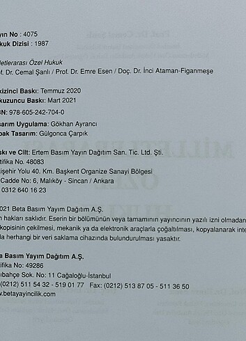  Milletlerarası Özel Hukuk