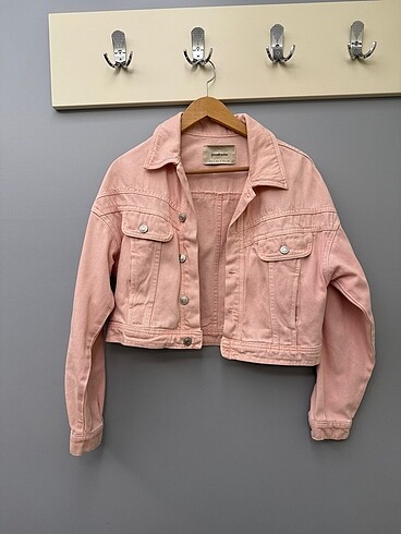 stradivarius pembe kot ceket