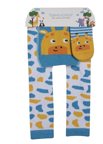 Kız Çocuk  Baskılı Triko Tayt Çorap Takım - Görsel 3