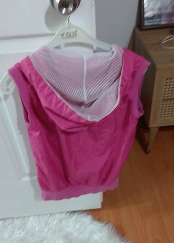 Kapüşonlu, Fermuarlı Pembe Kız Çocuk Yeleği - Görsel 5