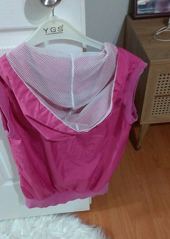 Kapüşonlu, Fermuarlı Pembe Kız Çocuk Yeleği - Görsel 4