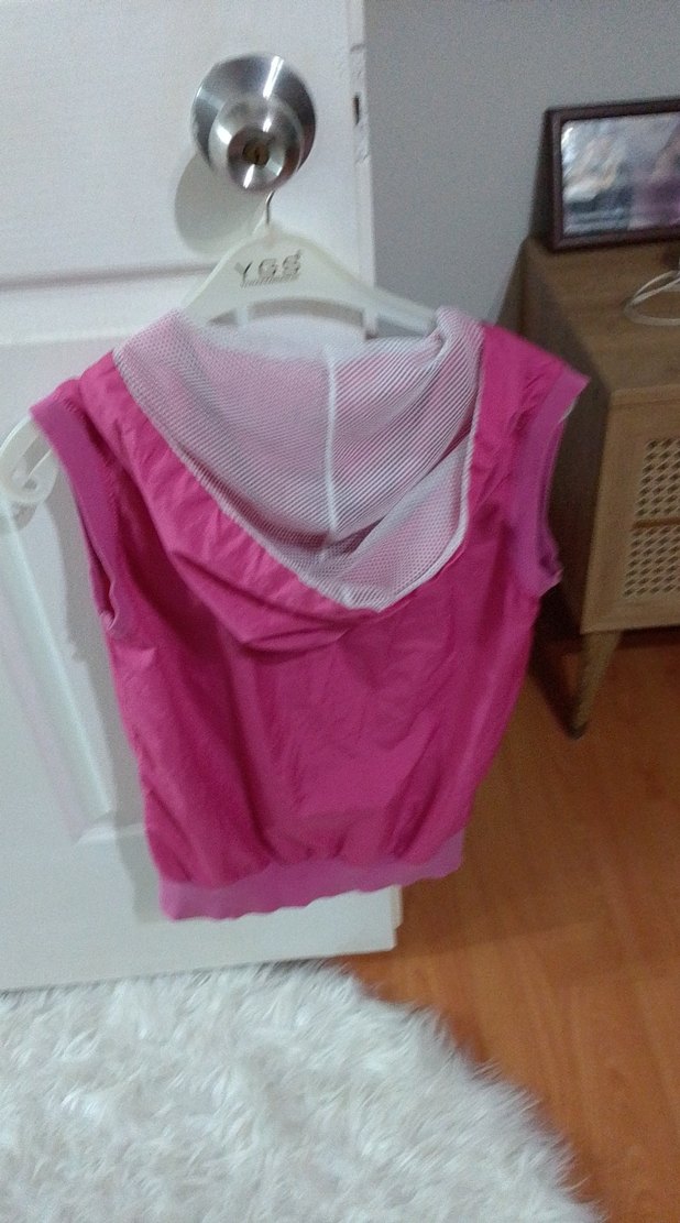 Kapüşonlu, Fermuarlı Pembe Kız Çocuk Yeleği - Görsel 5