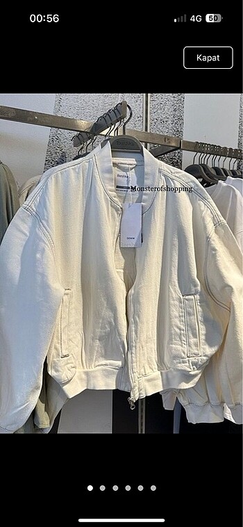 BERSHKA denim beyaz ceket