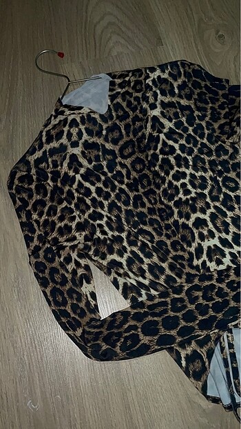 Leopar desenli crop