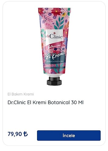 Beden Renk Dr. Cılınıc 30ml el kremi