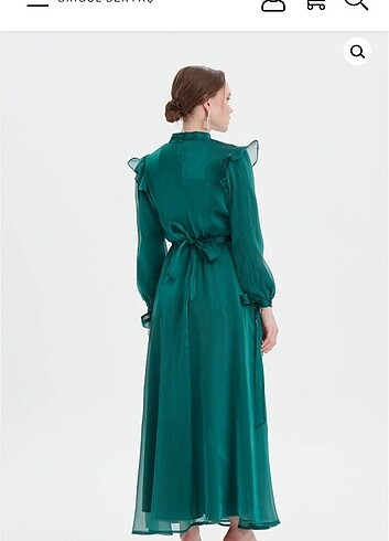 44 Beden Birgül bektaş yeşil elbise 