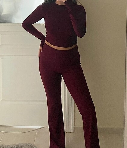 BERSHKA bordo pantolon