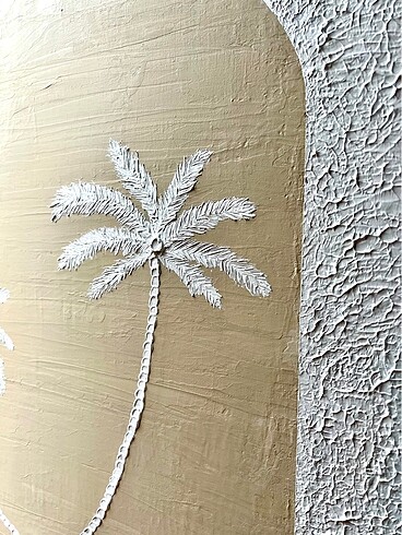  Beden beyaz Renk Dokulu palmiye tablo