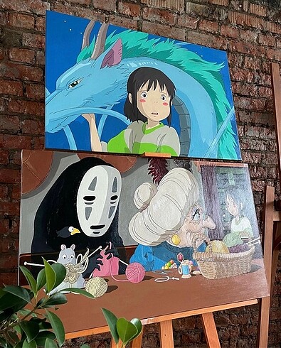 Tasarımcı Spirited away ruhların kaçışı miyazaki akrilik tablo
