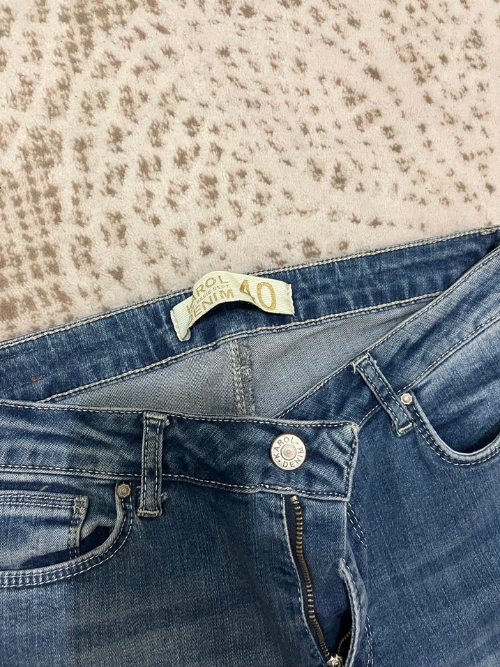 Kadın Mavi Yırtık Salaş Jean - Görsel 2