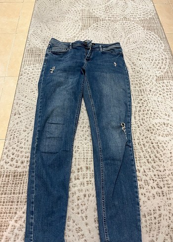 Nakışlı Mavi Kadın Jean Pantolon - Görsel 2