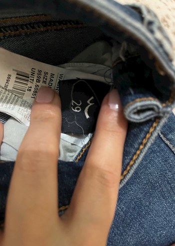 Dantel Detaylı Mavi Kadın Kot Pantolon - Görsel 3