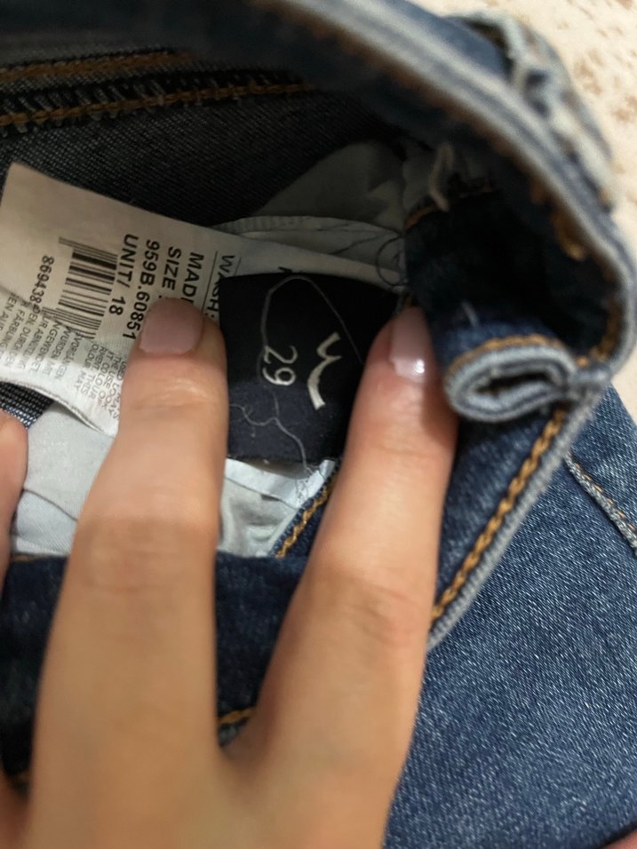 Dantel Detaylı Mavi Kadın Kot Pantolon - Görsel 3