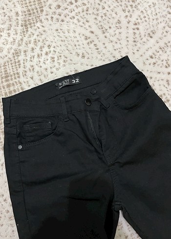 Siyah Kadın Regular Fit Midi Kot Pantolon - Görsel 2