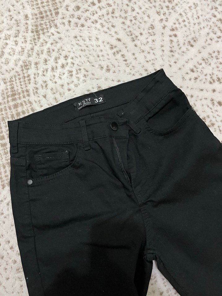 Siyah Kadın Regular Fit Midi Kot Pantolon - Görsel 2