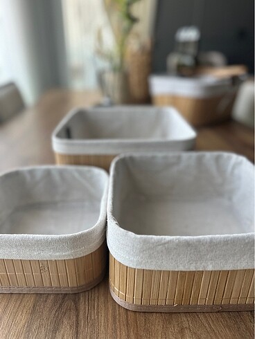 Bambu 3 lü sepet