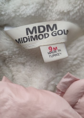 9 Ay Beden Peluş Detaylı Kapüşonlu Pembe Kız Bebek Tulumu