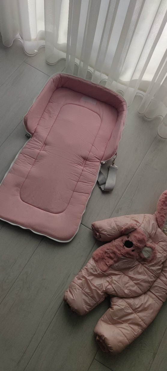 Peluş Detaylı Kapüşonlu Pembe Kız Bebek Tulumu - Görsel 4