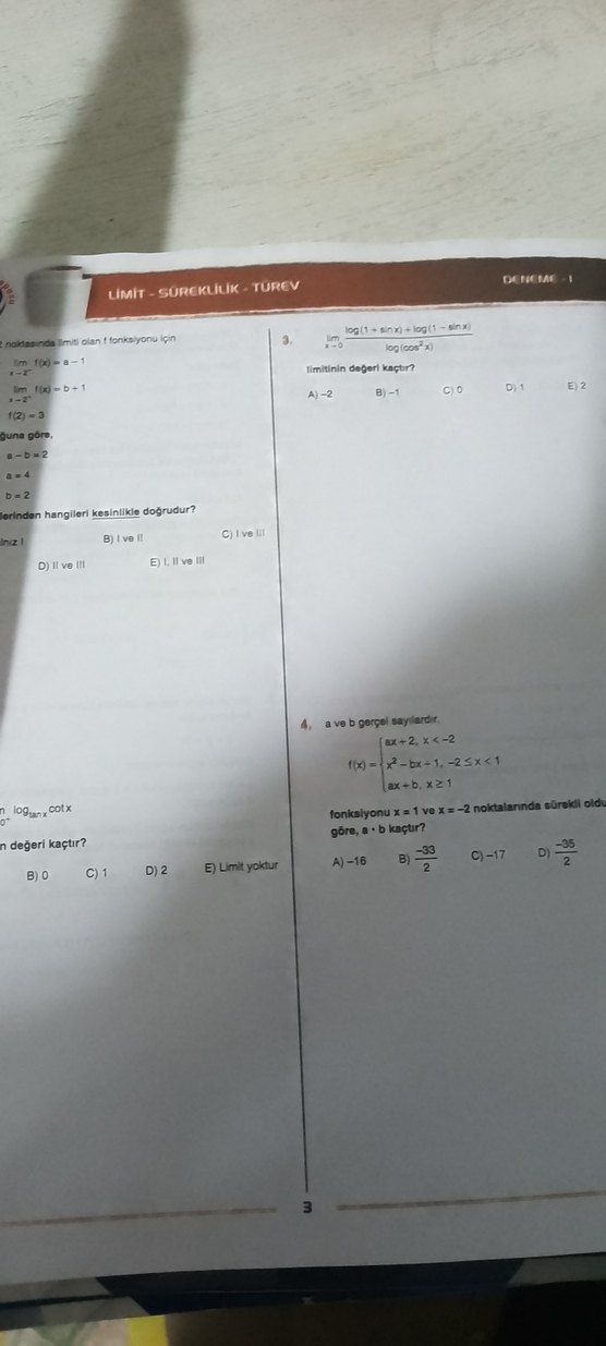 Limit-Türev Konu Denemeleri 30x1 Kitap acil yayınları - Görsel 2