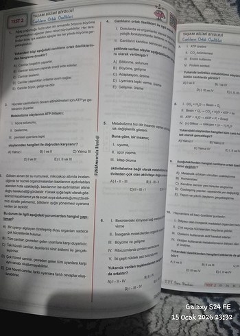 Fundamentals Biyoloji Soru Bankası tyt hiç çözülmedi yeni basım - Görsel 3
