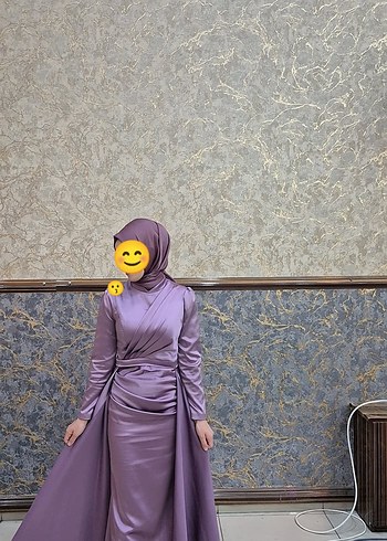 Uzun lila Kadın Elbise polyester - Görsel 2